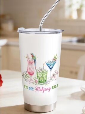 Insulated White Tumbler - In My Mahjong Era